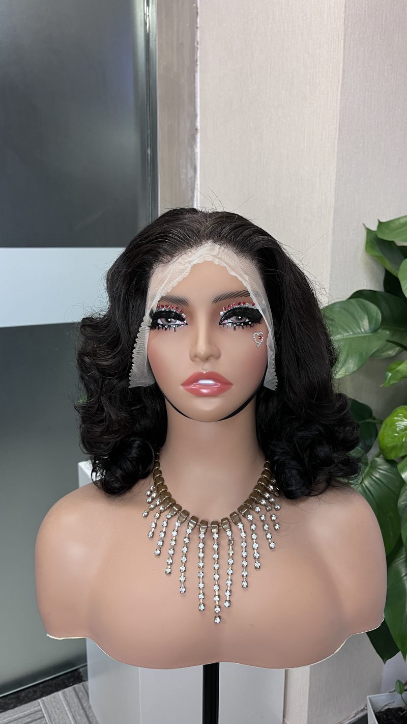 Bouncy Curl Double Drawn 13x4 Transparent Lace Full Frontal 300% Density Wig - 图片 3